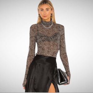AFRM Zadie Top in Vintage Leopard XS